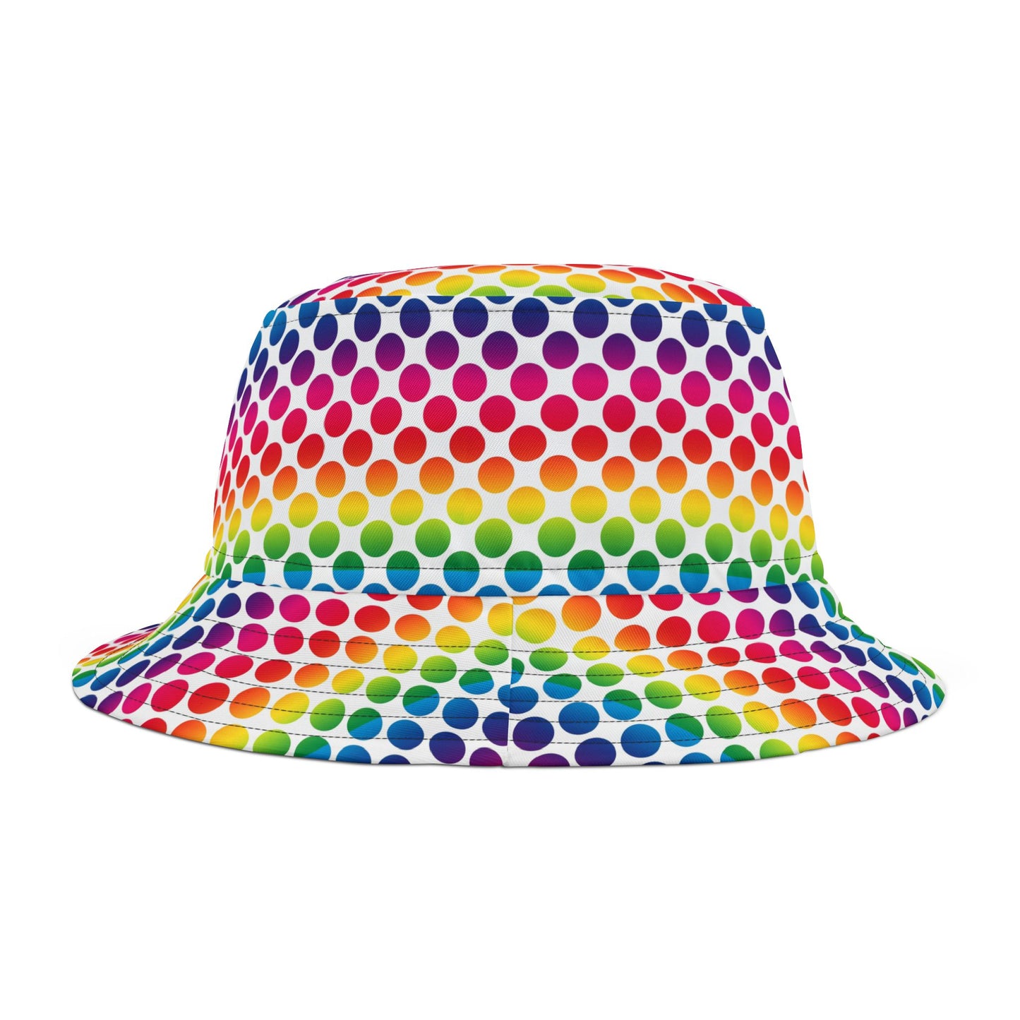 Vibrant Rainbow Polka Dot Bucket Hat, Summer Hat, Festival Accessory, Beachwear, Gift for Her, Fun Fashion