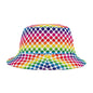 Vibrant Rainbow Polka Dot Bucket Hat, Summer Hat, Festival Accessory, Beachwear, Gift for Her, Fun Fashion