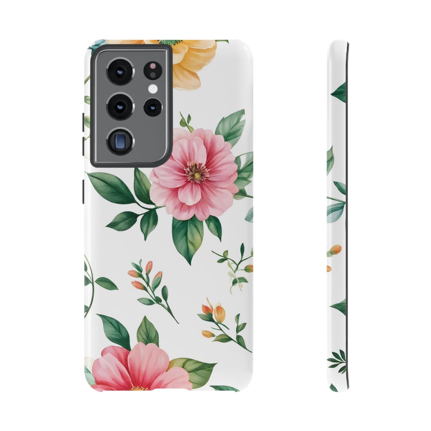 Floral Tough Phone Case — Pink Peony Protective Phone Cover