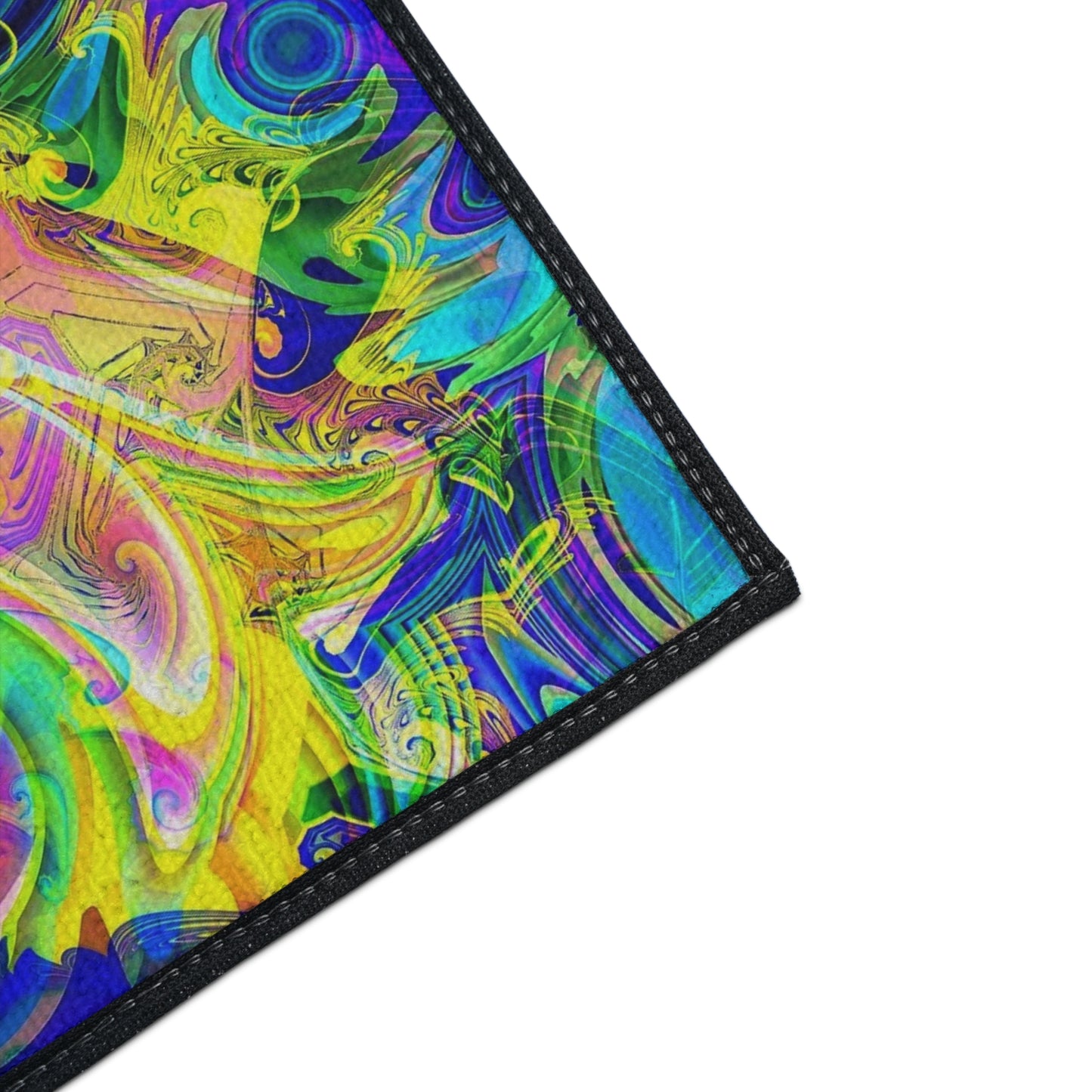 Psychedelic Swirl Heavy Duty Floor Mat — Vivid Abstract Doormat for Entryway & Home