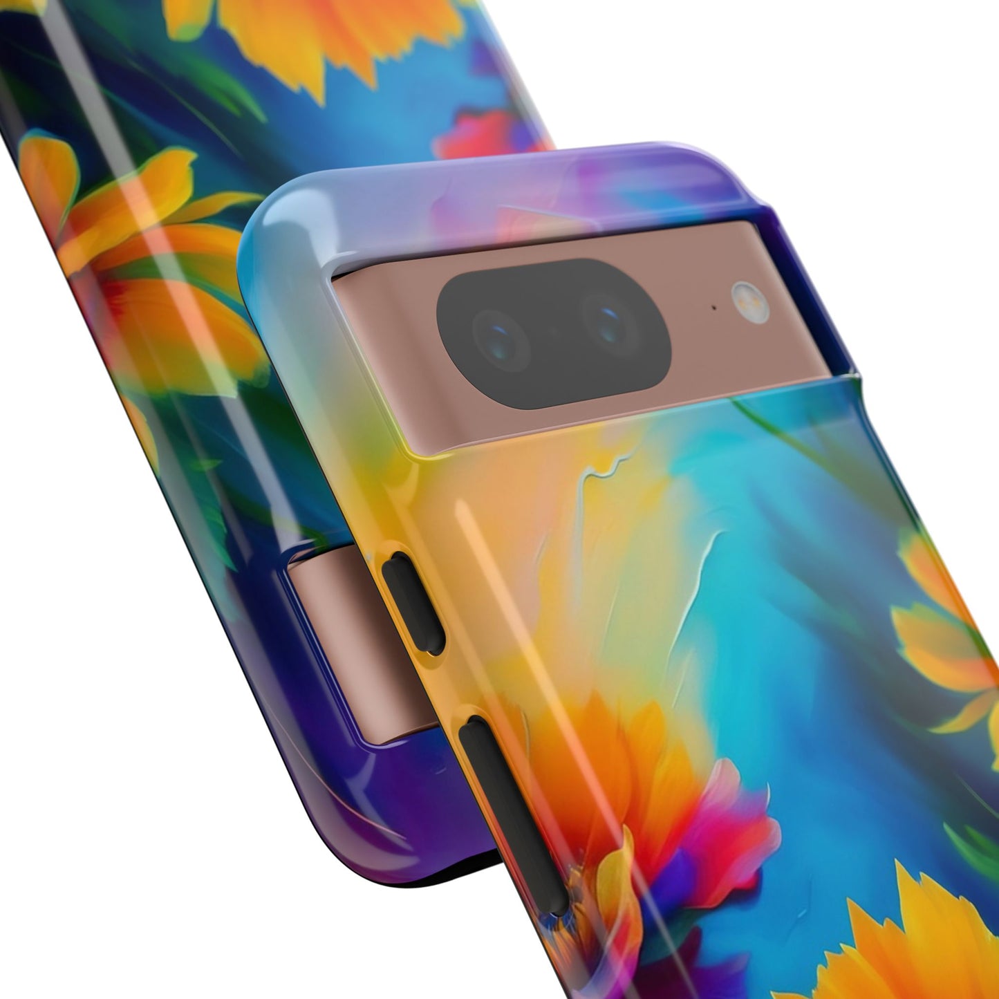 Floral Sunset Tough Phone Case — Vibrant Watercolor Flowers Protective Cover