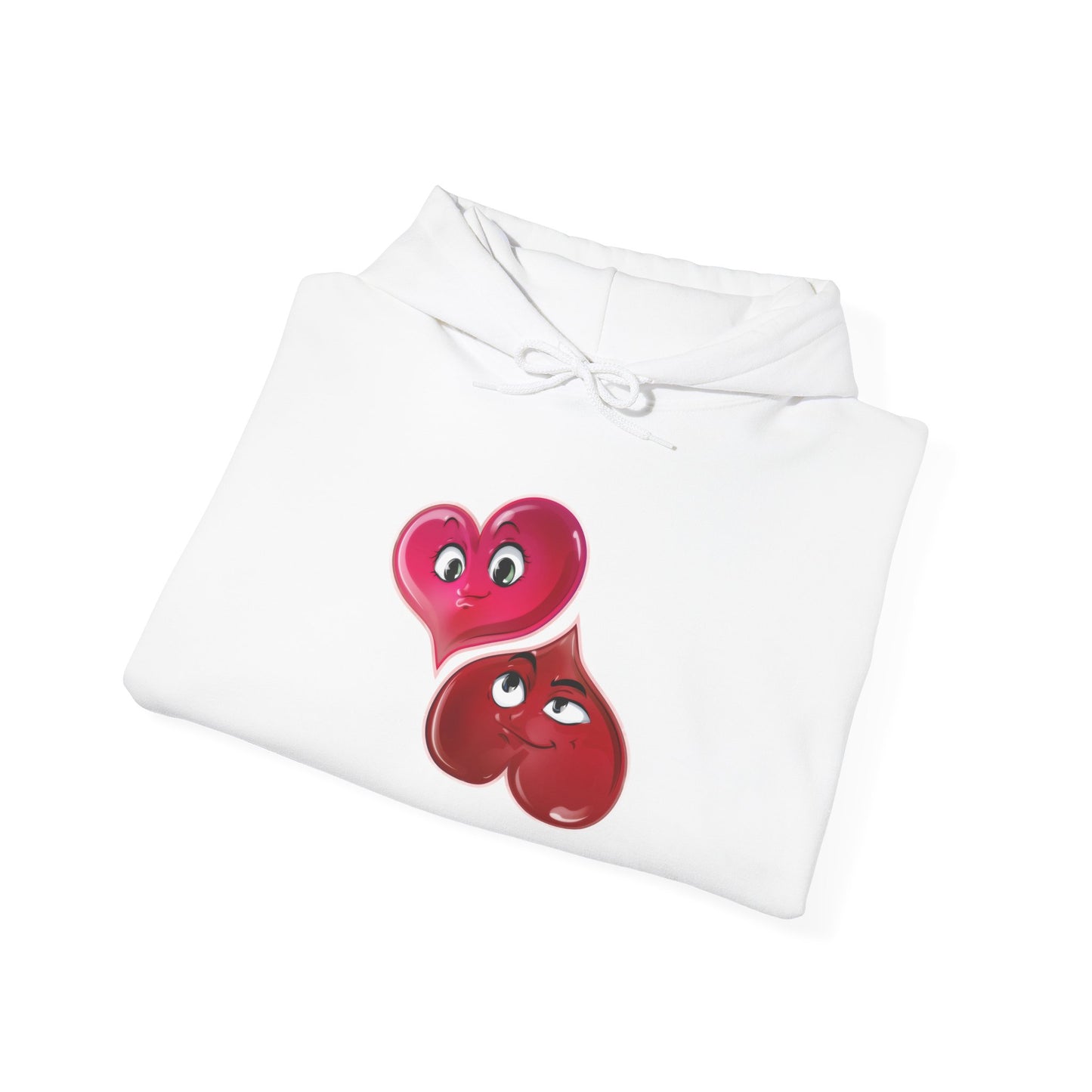 Heart Buds Hoodie — Cute Pair of Cheeky Heart Characters, Valentine’s Day Gift