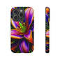 Floral Neon Tough Phone Case — Vivid Purple & Orange Lily Protective Cover