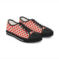 Low Top Sneakers — Red Heart Pattern Casual Women's Shoes (Valentine's Day)