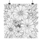 DIY Botanical Doodle Poster — Black & White Floral Coloring Art Print
