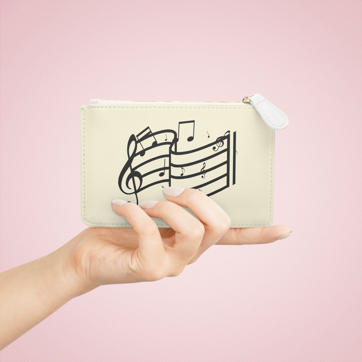 Musical Notes Mini Clutch — Music Lover Zip Pouch