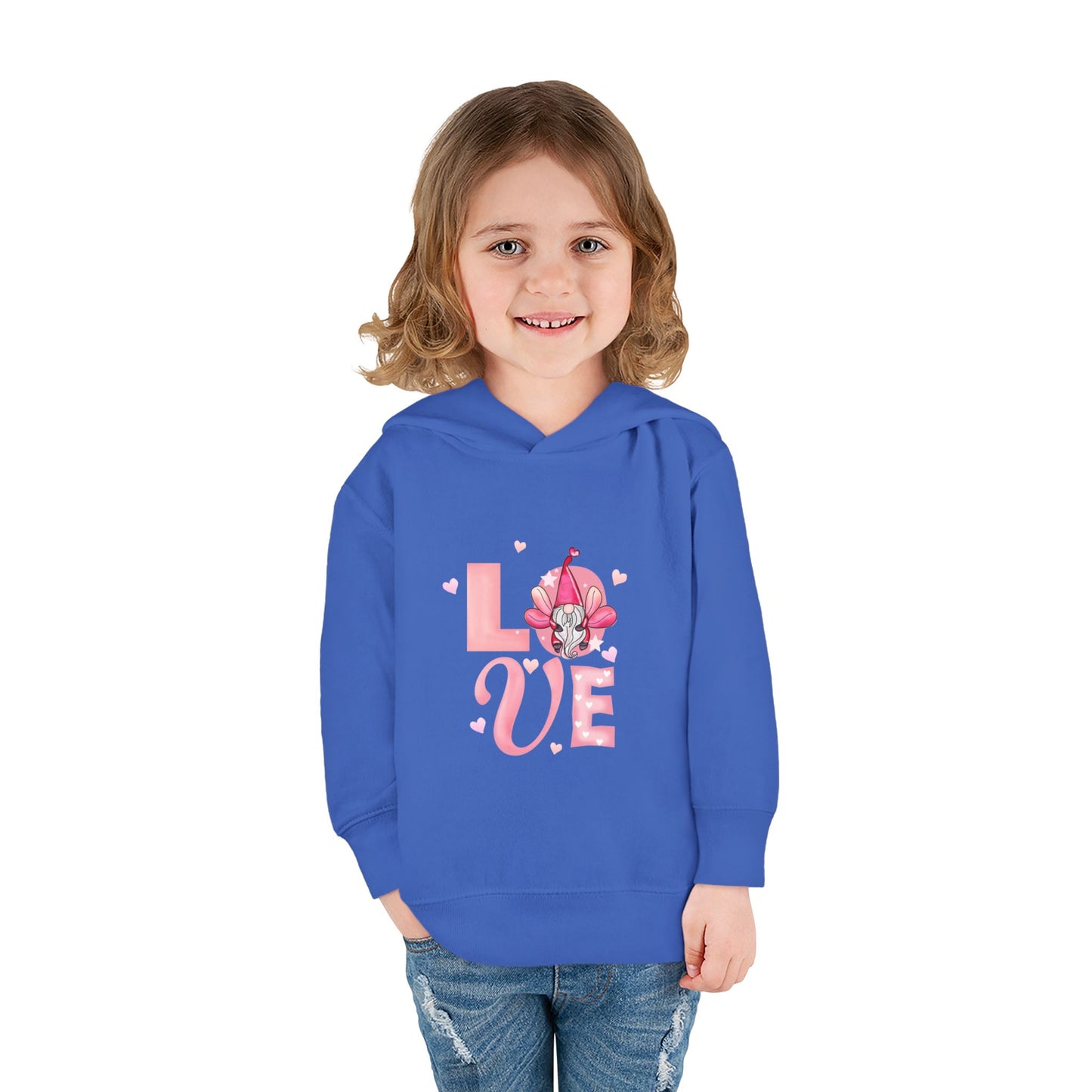 Toddler Hoodie — Pink "LOVE" Unicorn Heart Pullover
