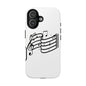 Musical Notes Phone Case — Black Treble Clef Music Staff Tough Case