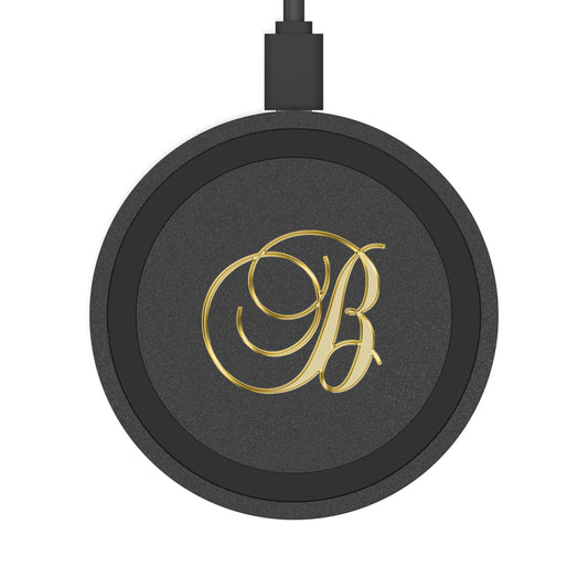 Monogram Gold Script "B" Wireless Charging Pad