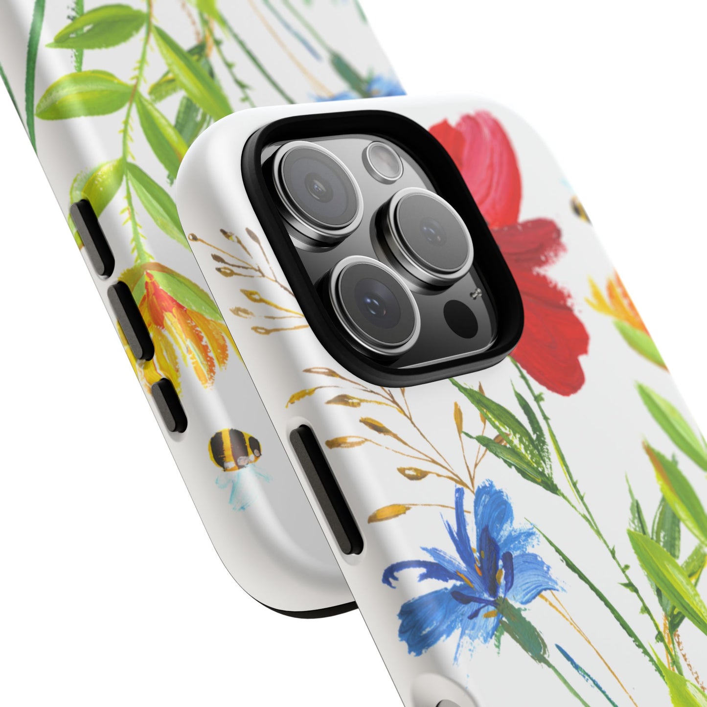 Floral Watercolor Tough Phone Case — Wildflower Bouquet Protective Cover