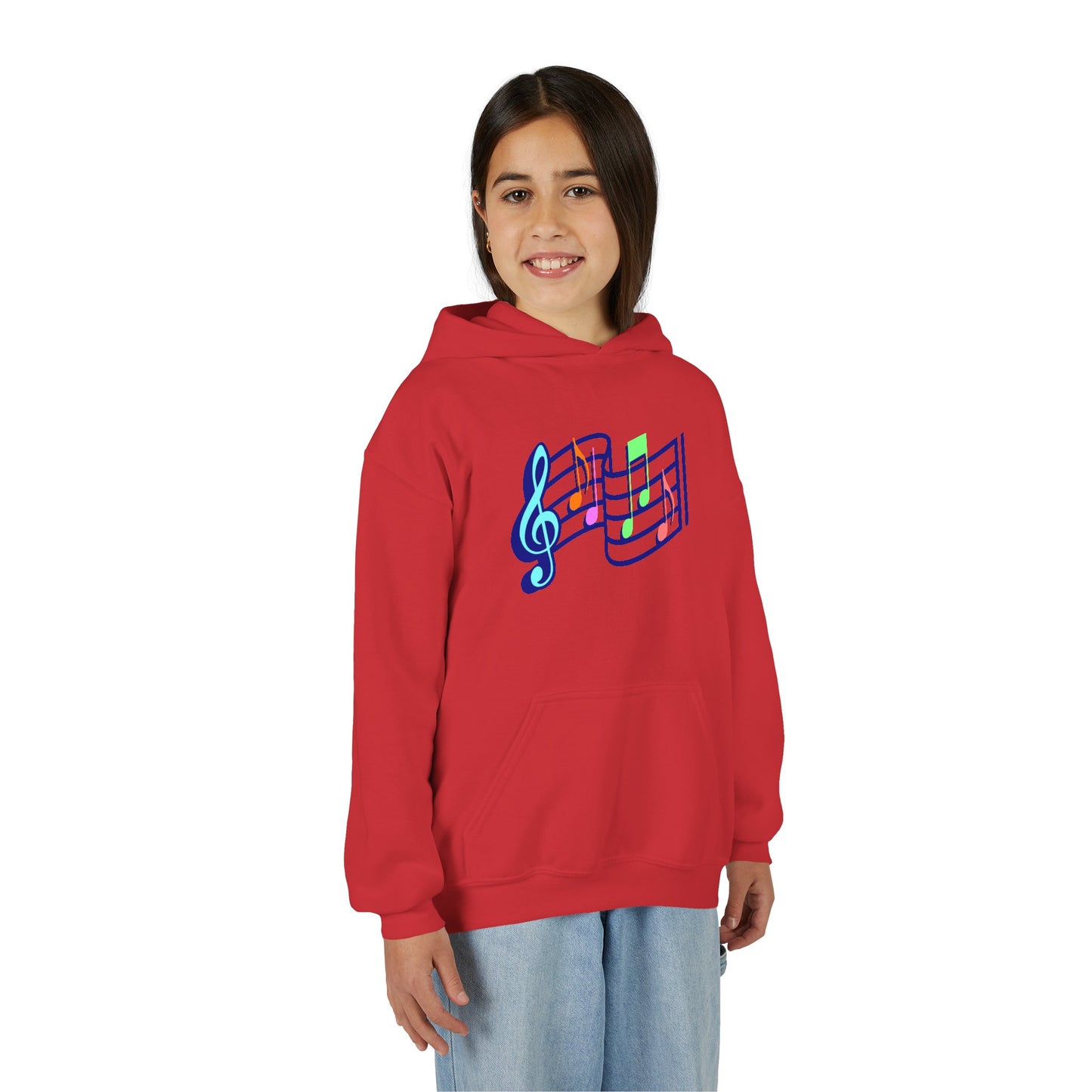 Kids Music Notes Hoodie — Colorful Treble Clef & Sheet Music Sweatshirt