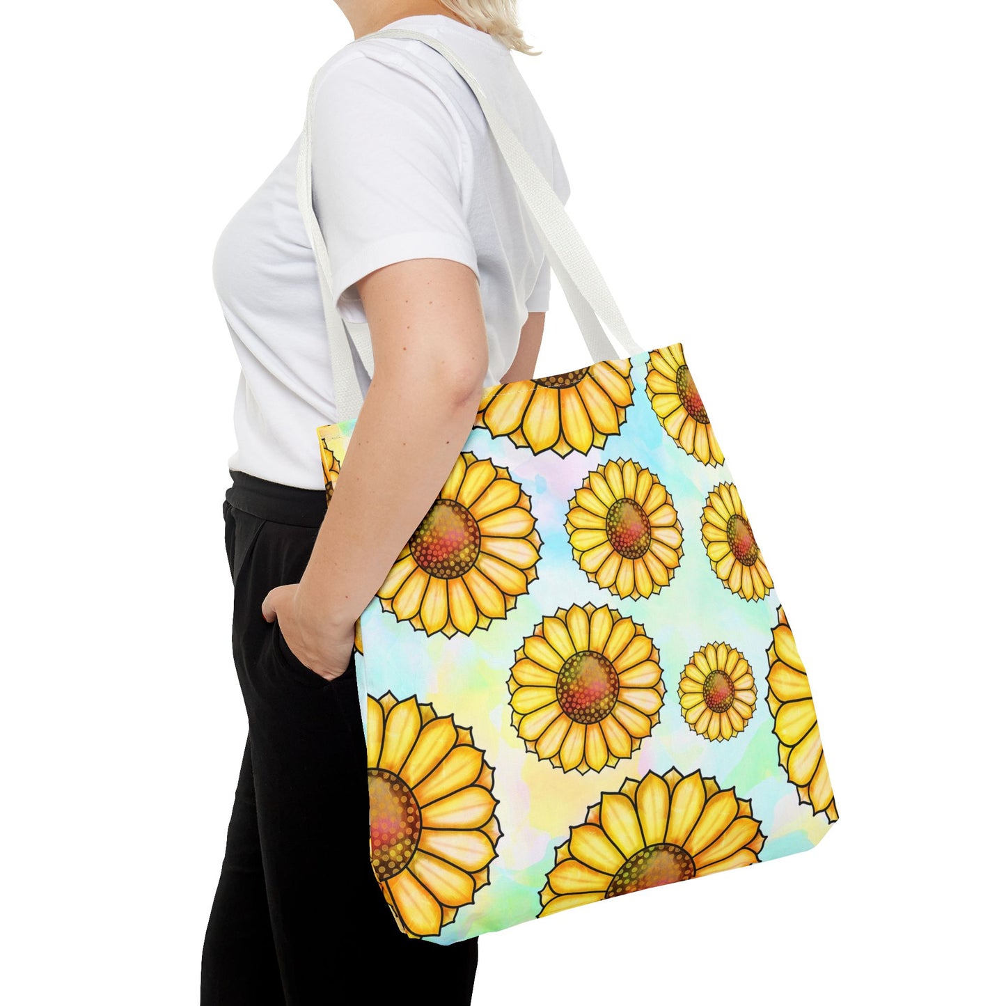 Sunny Floral Tote Bag, Eco-Friendly Shopping Bag, Beach Bag Summer Accessory
