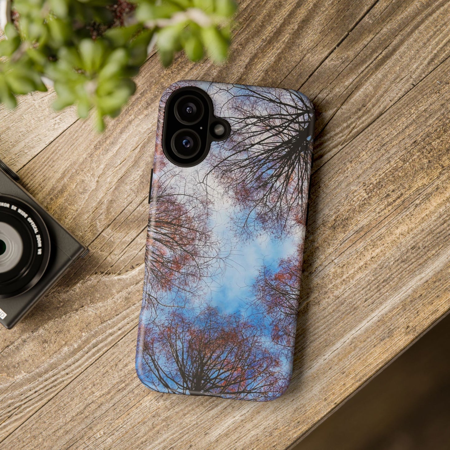Skyward Trees Phone Case — Nature Forest Canopy Protective Tough Case