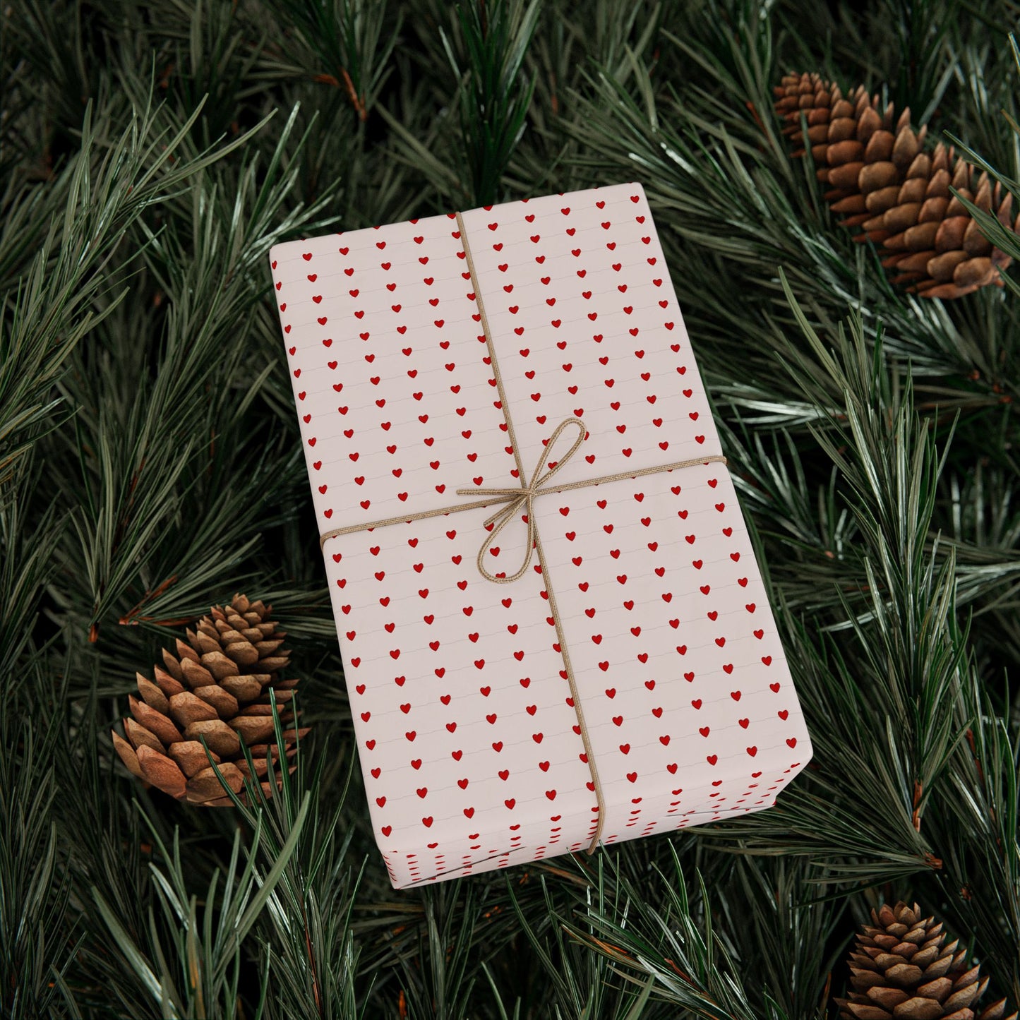 Wrapping Paper — Minimal Red Petal Pattern Gift Wrap (Valentine’s, Birthday, Romantic)