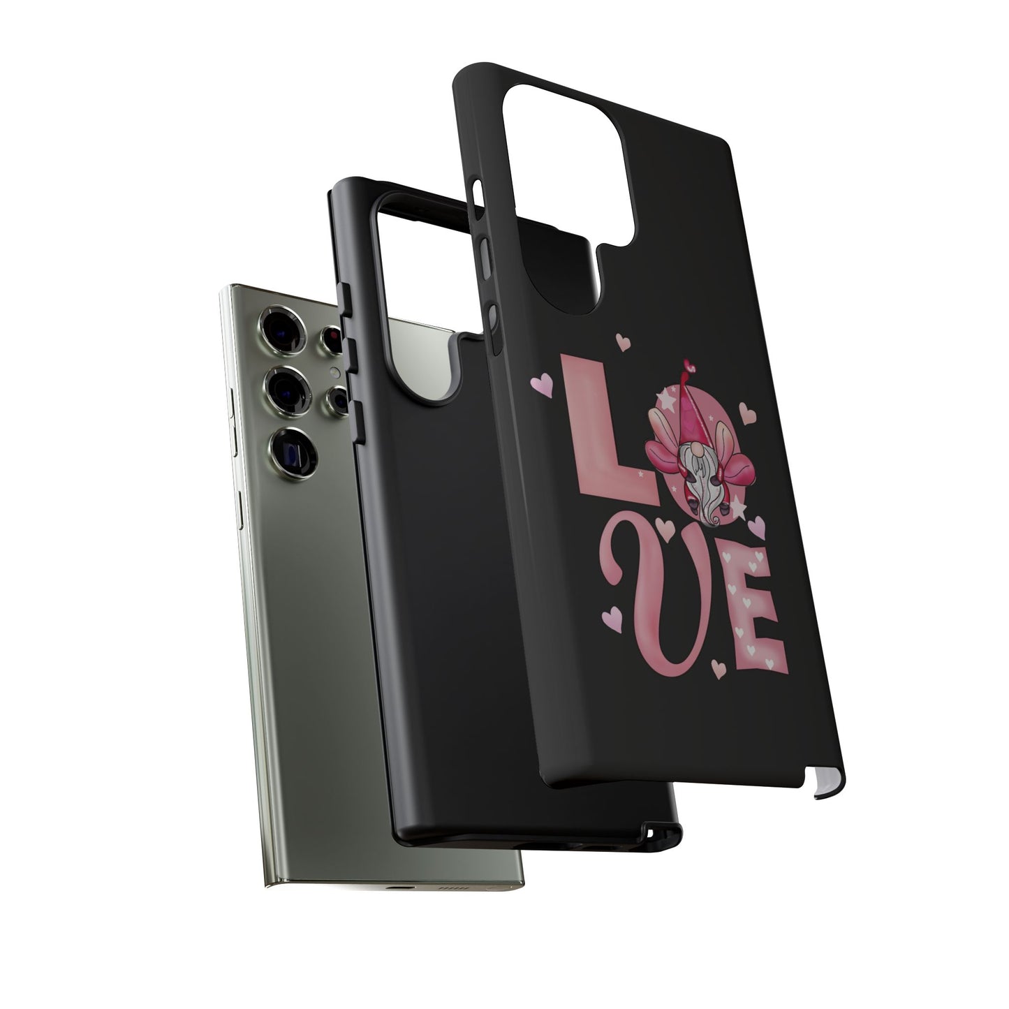 Love Gnome Phone Case — Cute Pink Heart Valentines Protective Case