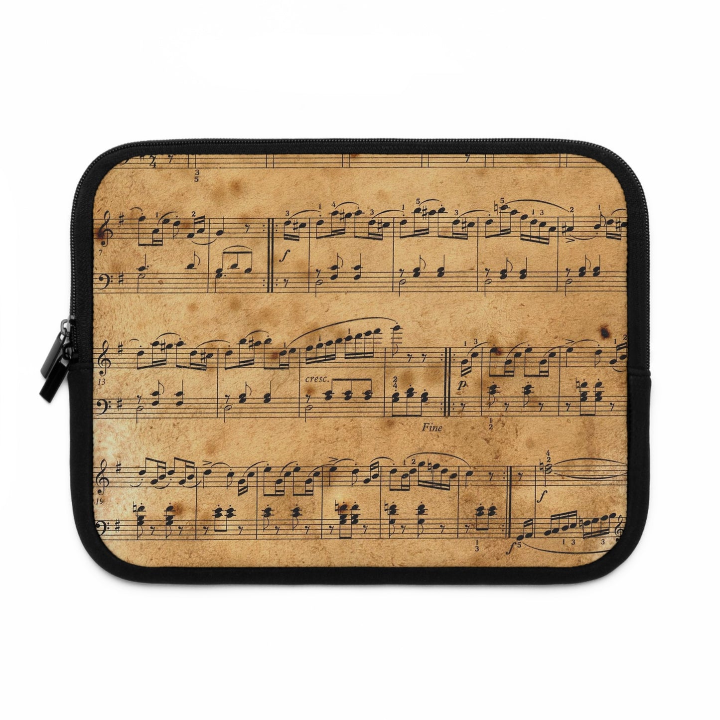 Vintage Music Notes Laptop Sleeve, Music Lover Gift, Folio Case, Student Accessories, Laptop Protector, Stylish Tech Case