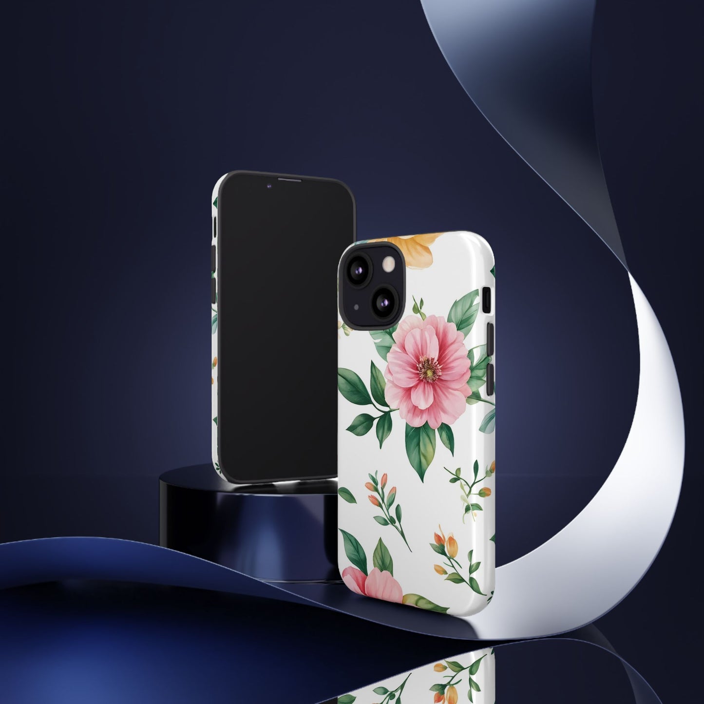 Floral Tough Phone Case — Pink Peony Protective Phone Cover