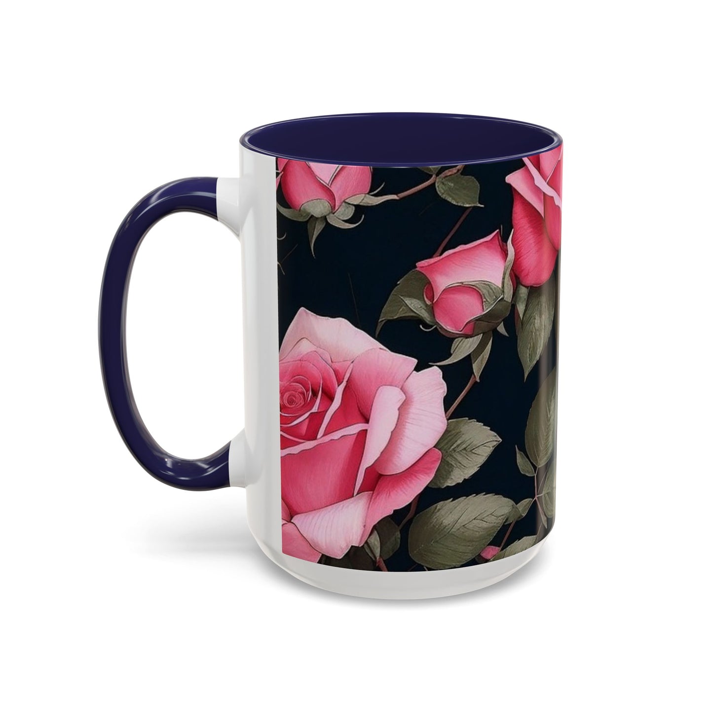 Floral Accent Coffee Mug, Gift for Her, Cute Floral Mug, Spring Decor, Coffee Lover Gift