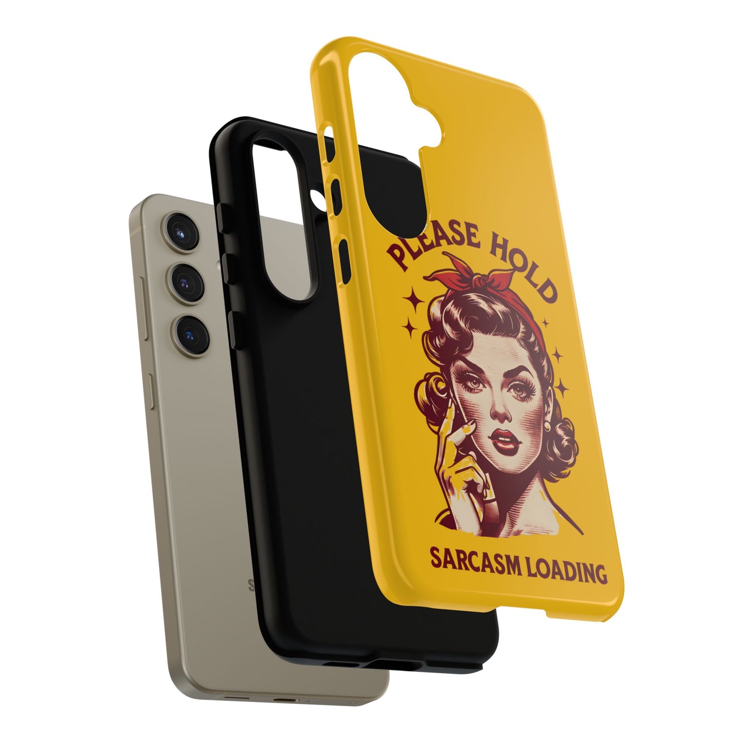 Phone Case - "Please Hold, Sarcasm Loading" Retro Pin-Up Tough Case