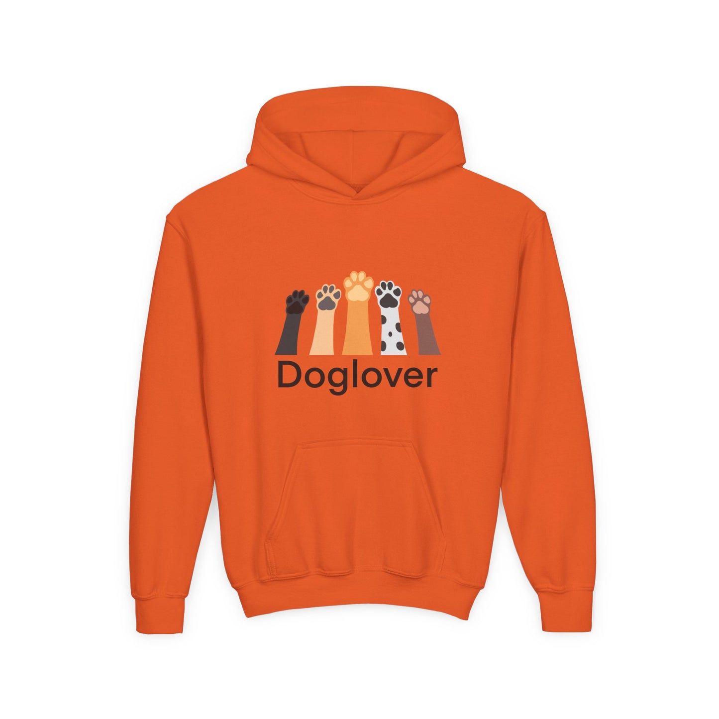 Doglover Youth Hoodie — Cute Paw Print Graphic Sweatshirt for Kids