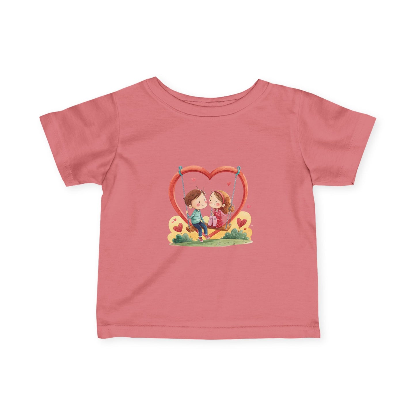 Infant Tee — Cute Heart Kids Valentine Design