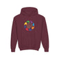 Colorful Music Treble Clef Youth Hoodie | Rainbow Note Circle