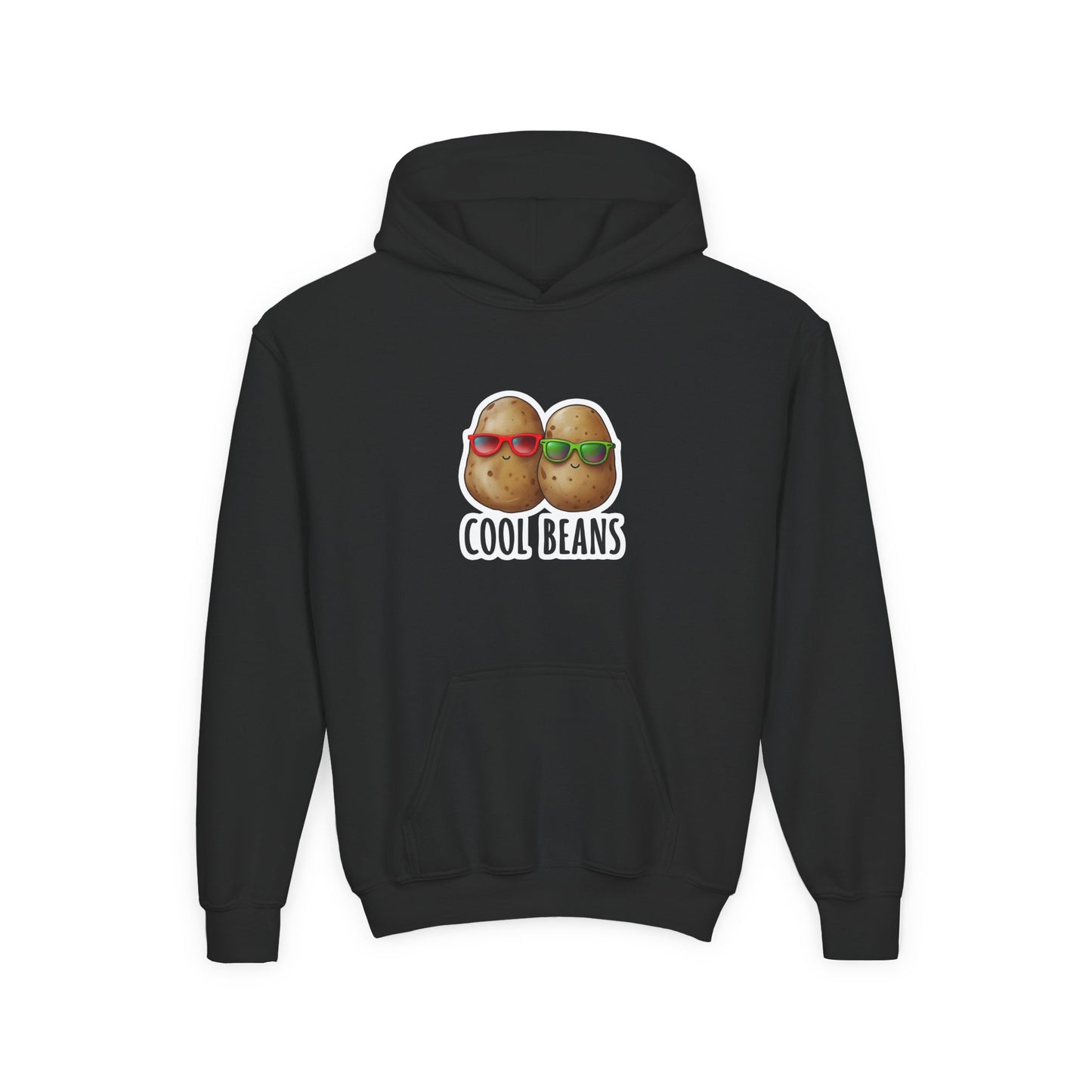 Youth 'Cool Beans' Hoodie – Cute Kids Graphic Sweatshirt with Sunglasses Potato Design