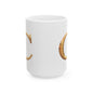 Elegant Golden Letter Ceramic Mug, Personalized Coffee Cup Letter C