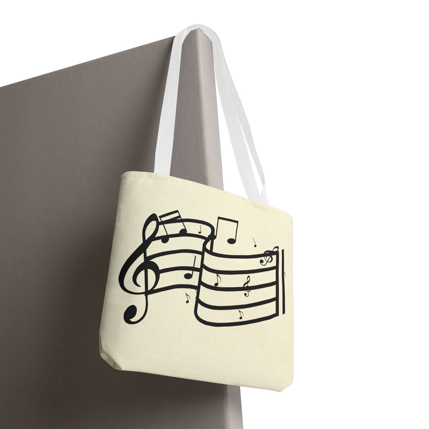 Music Notes Tote Bag — Sheet Melody Canvas Tote for Musicians & Music Lovers