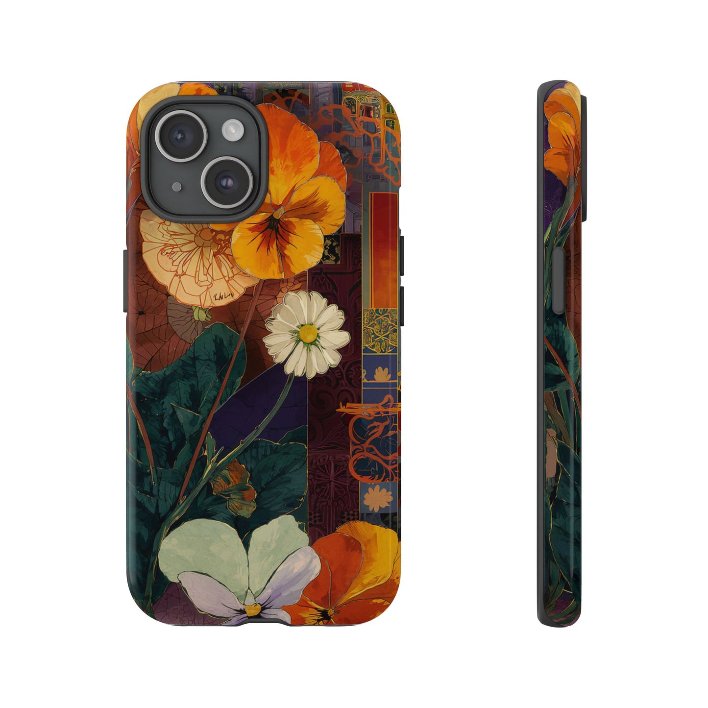 Floral Pansy Tough Phone Case — Vintage Botanical Protection