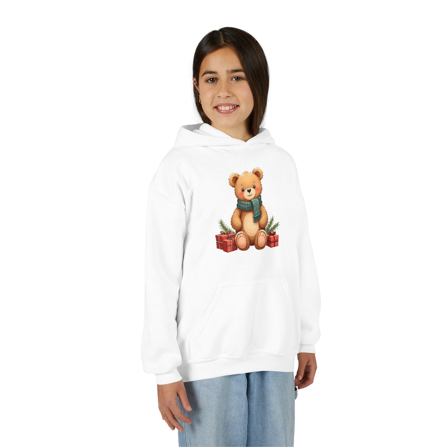 Kids Holiday Teddy Bear Hoodie – Cute Christmas Gift Sweatshirt