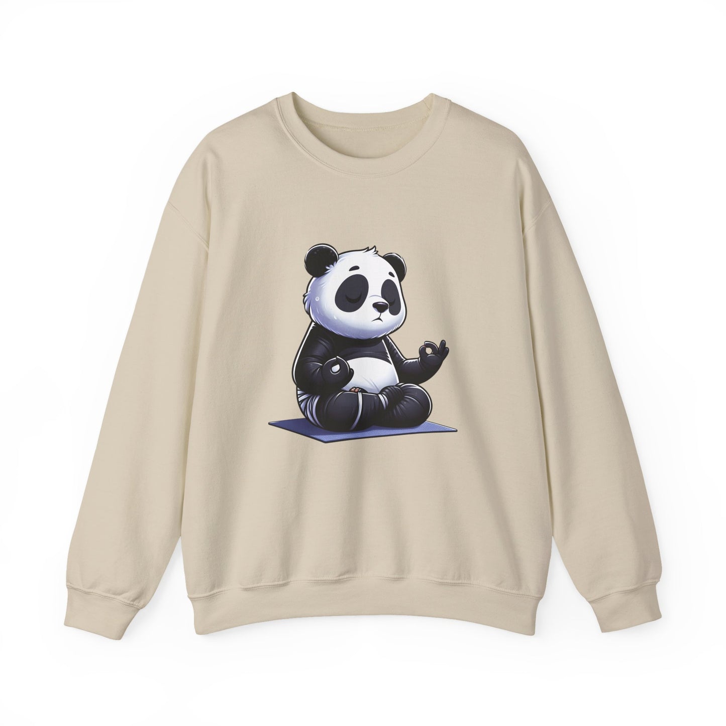 Crewneck Sweatshirt — Meditating Panda Graphic Cozy Pullover