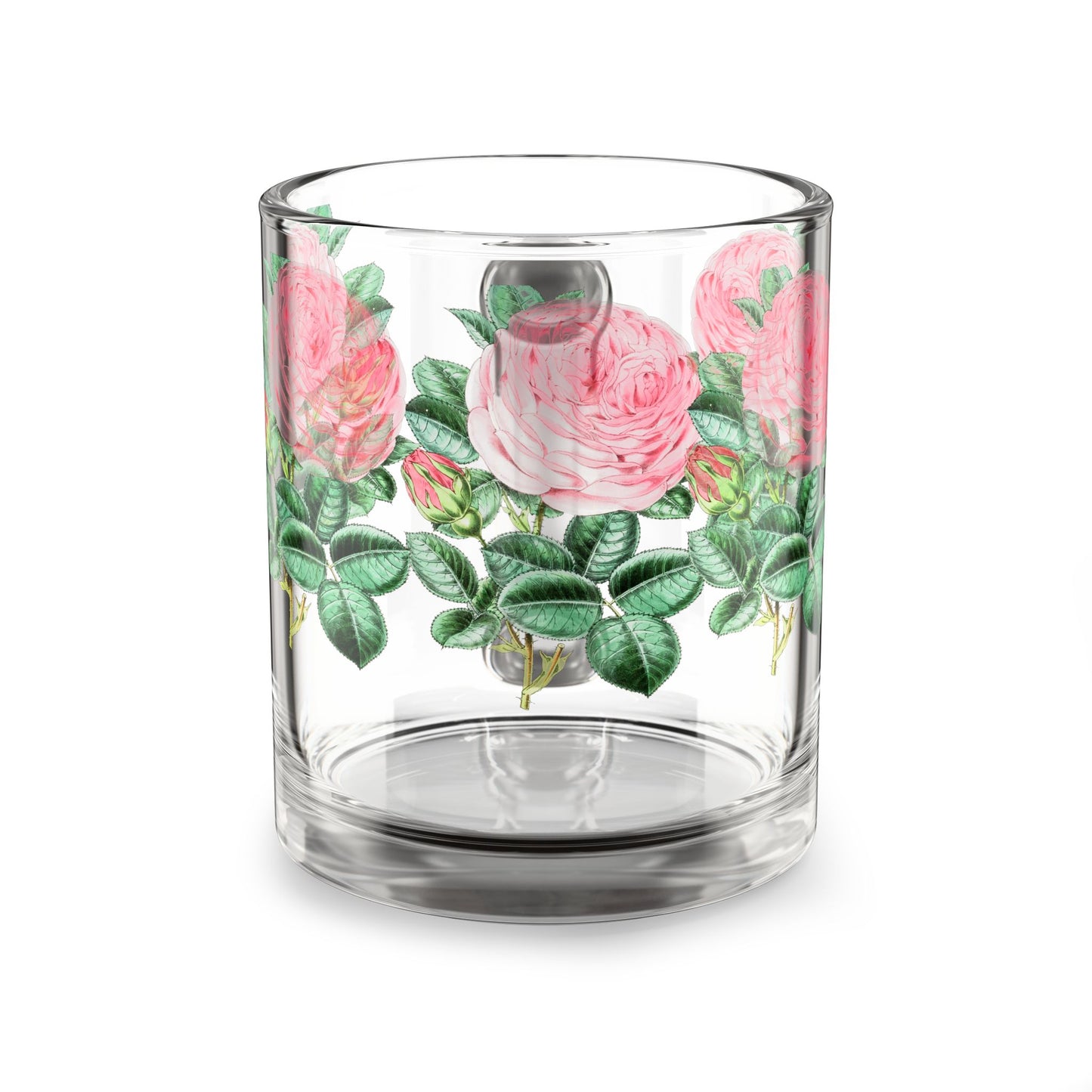 Floral Glass Mug, 10oz - Pink Rose Design, Perfect for Gifts, Home Decor, Tea Lovers, Mother's Day, Garden Party