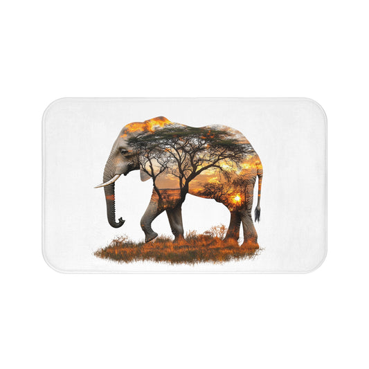 Elephant Sunset Bath Mat