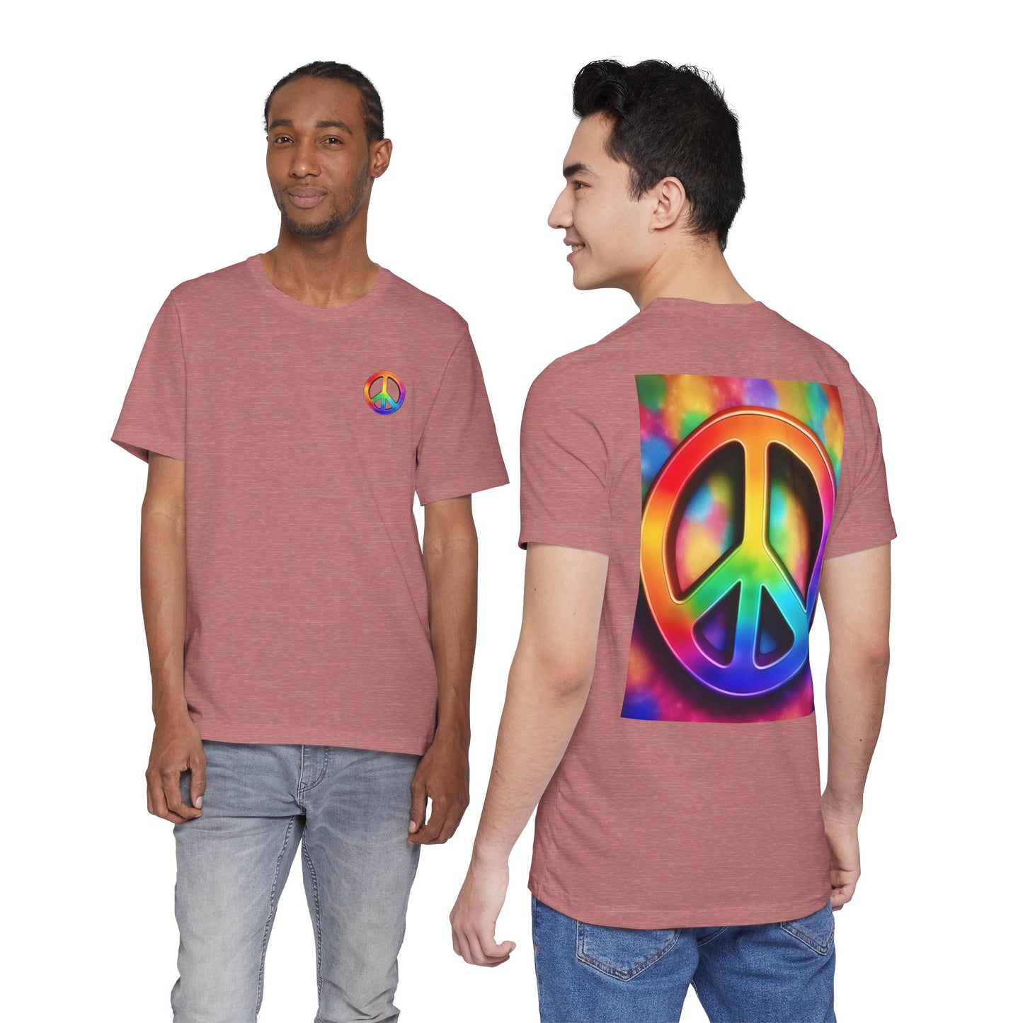 Peace Sign Tie-Dye Tee — Rainbow Hippie Peace Symbol T-Shirt