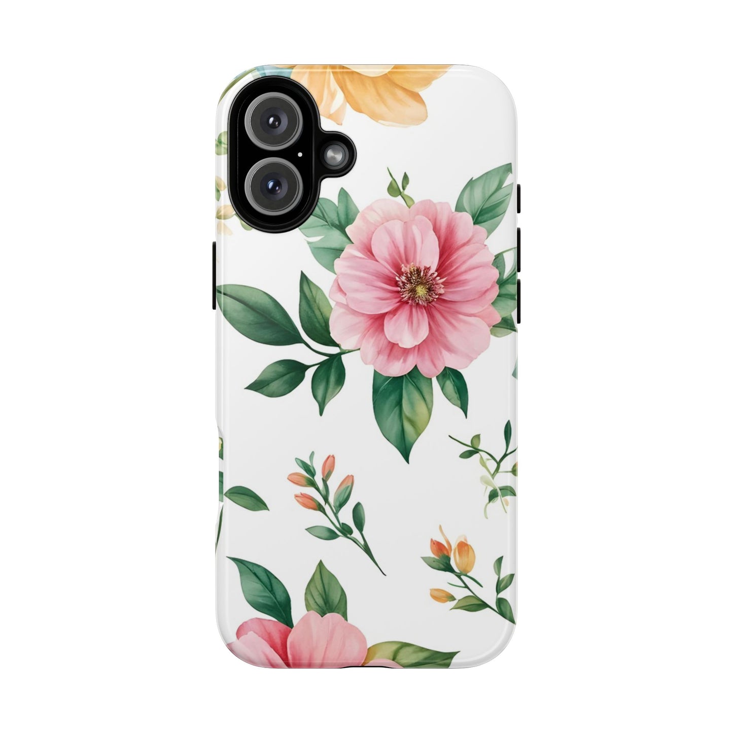 Floral Tough Phone Case — Pink Peony Protective Phone Cover