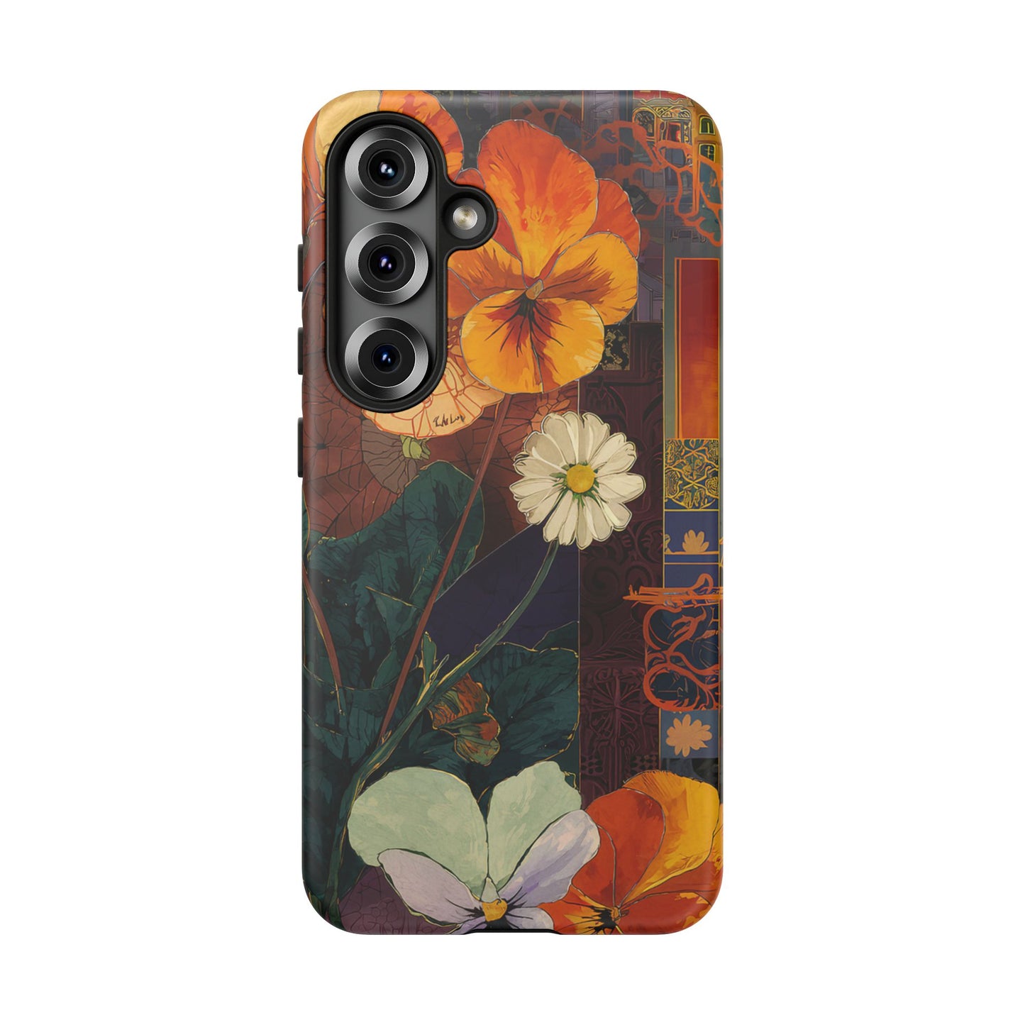 Floral Pansy Tough Phone Case — Vintage Botanical Protection