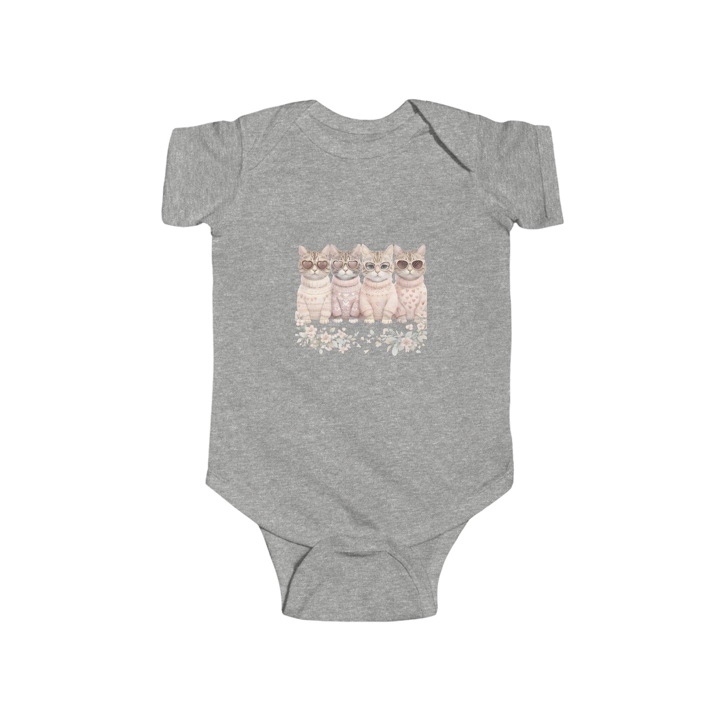 Baby Bodysuit — Watercolor Kittens Nursery Onesie