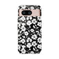 Floral Noir Tough Phone Case — Black & White Flower Protective Cover