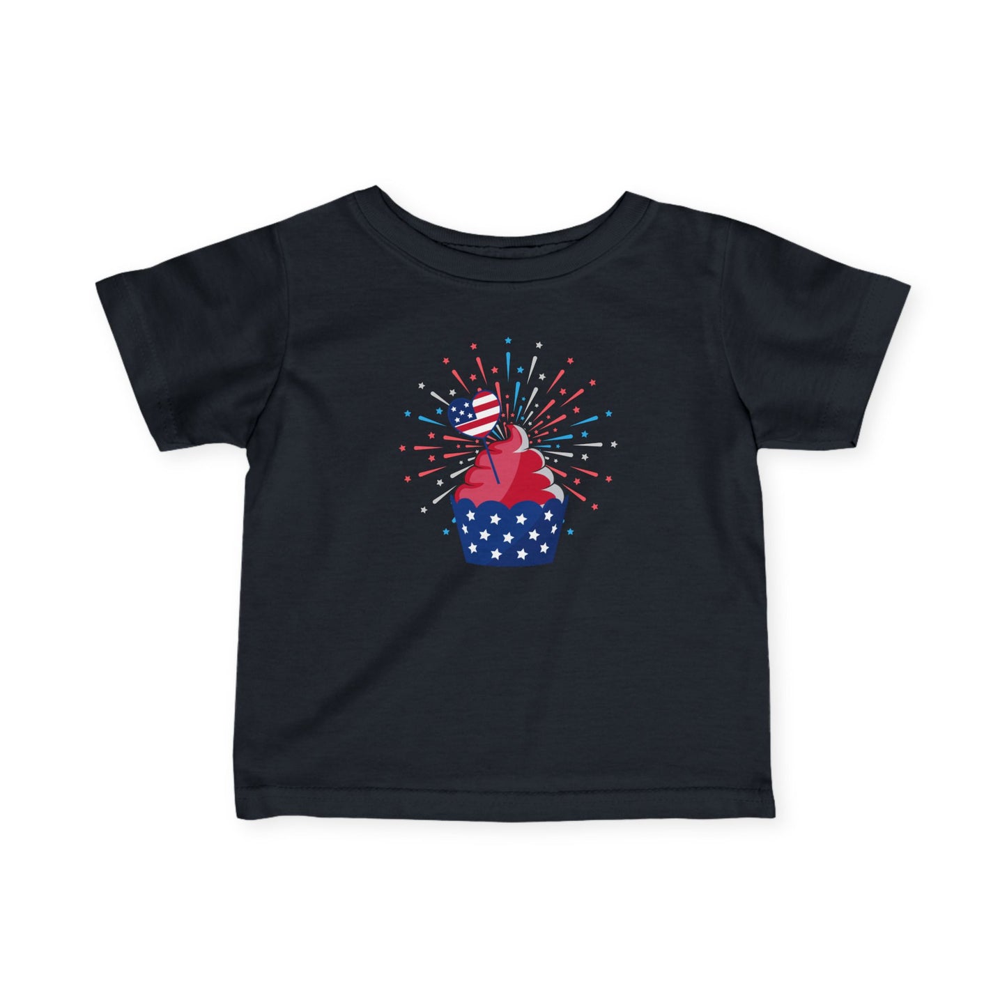 Patriotic Infant Tee with Cupcake Design, Baby Independence Day Outfit, 4th of July Celebration Shirt, Cute Toddler Tee, Summer Party [...]