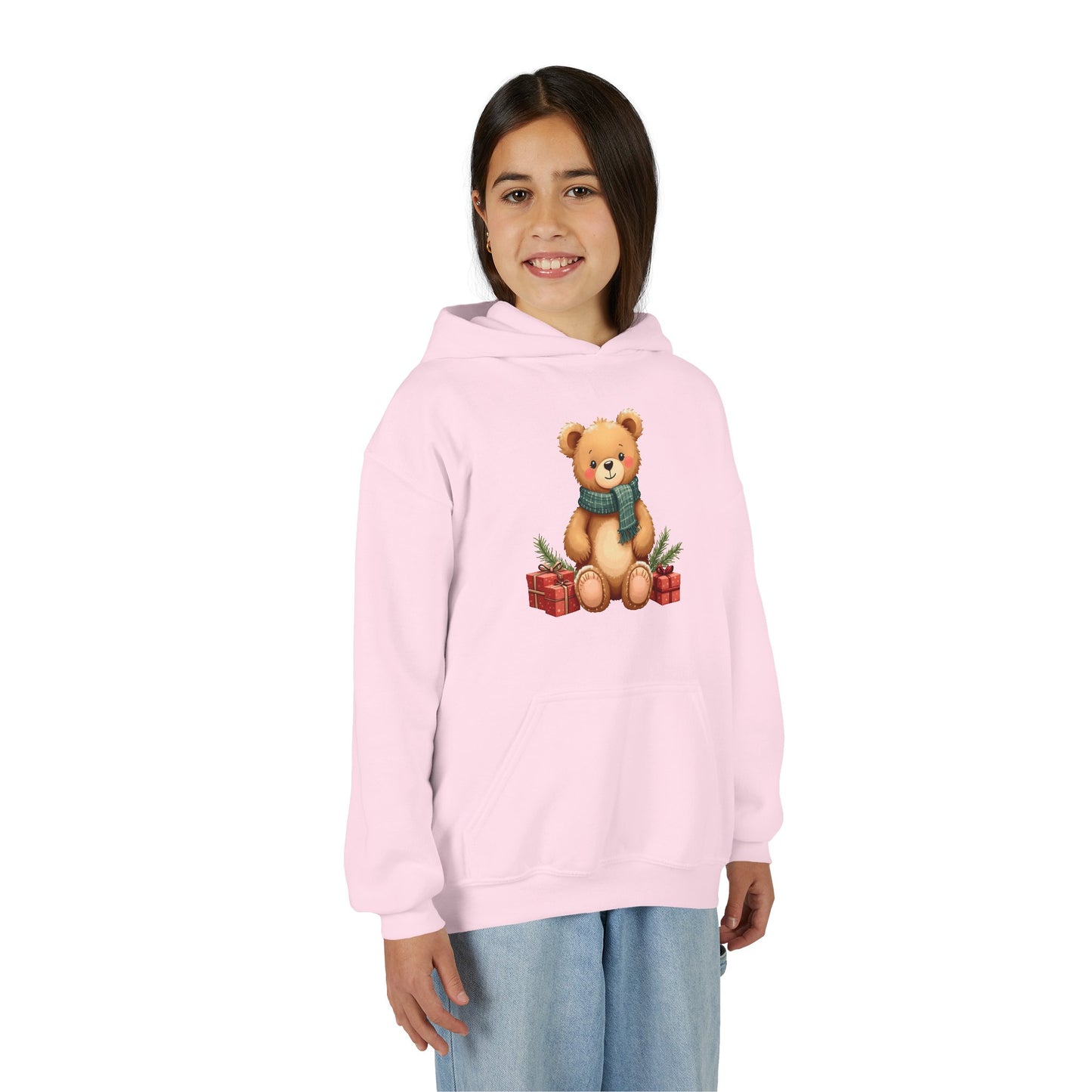 Kids Holiday Teddy Bear Hoodie – Cute Christmas Gift Sweatshirt