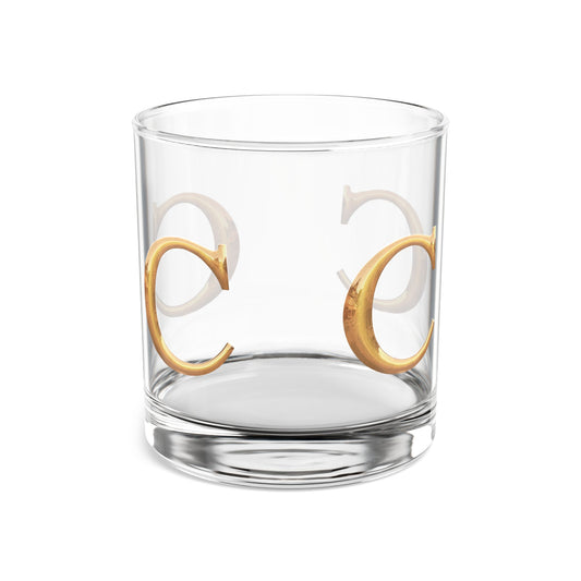 Elegant Monogrammed Rocks Glass | Personalized Whiskey Glass Letter C