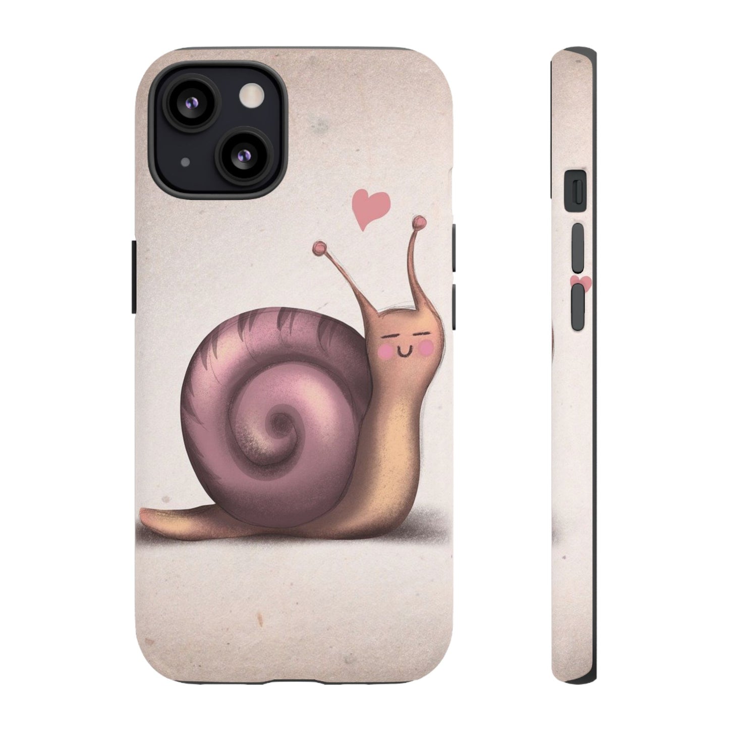 Cute Snail Phone Case — Pink Heart Cartoon Protective iPhone Cover
