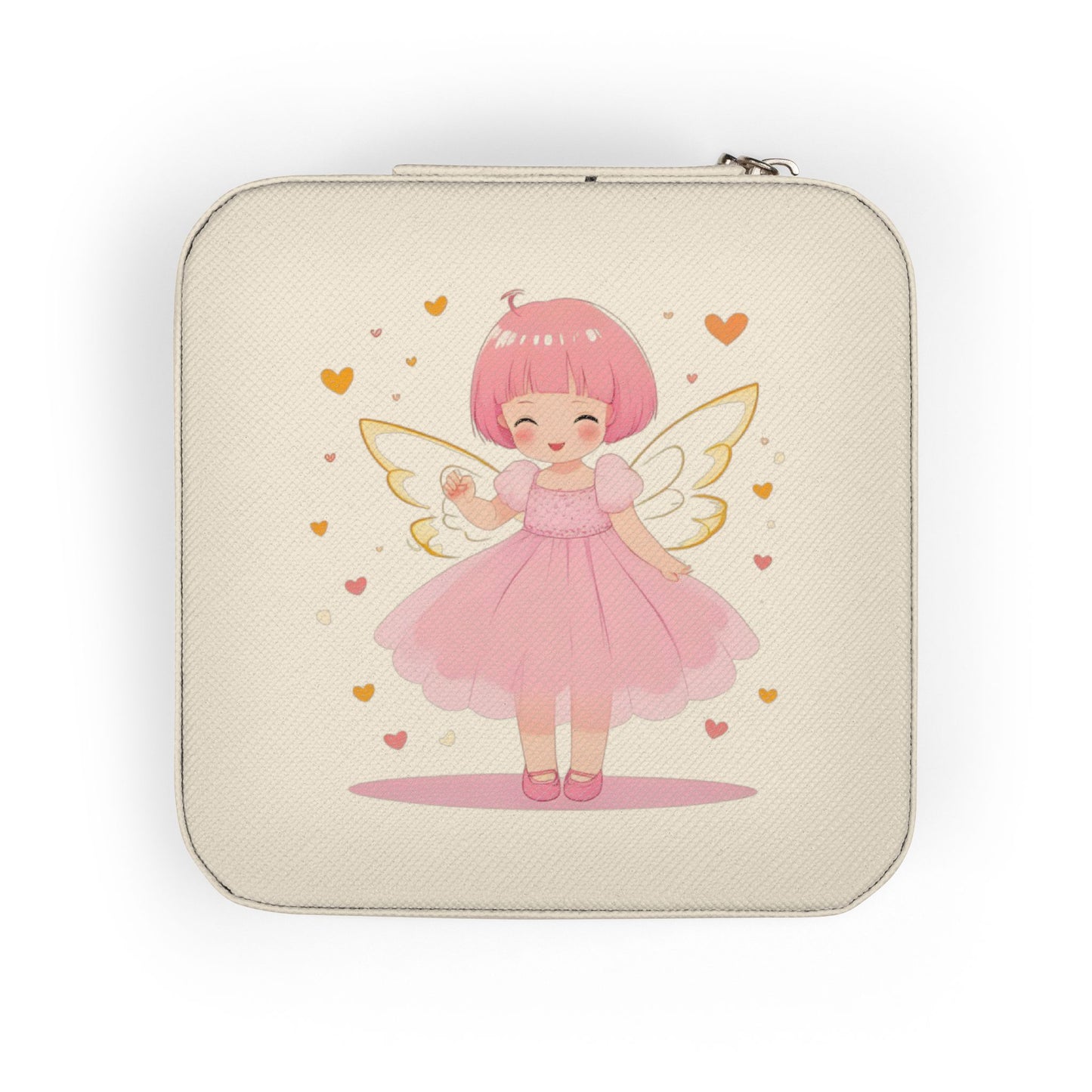 Pink Fairy Jewelry Travel Case — Compact Organizer for Rings, Earrings & Necklaces