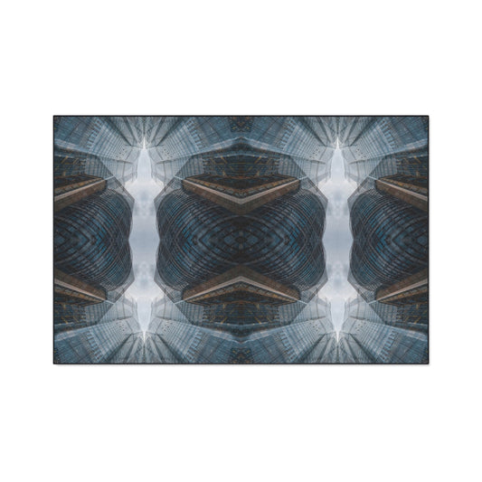 Industrial Kaleidoscope Heavy-Duty Floor Mat — Geometric Urban Entry Rug