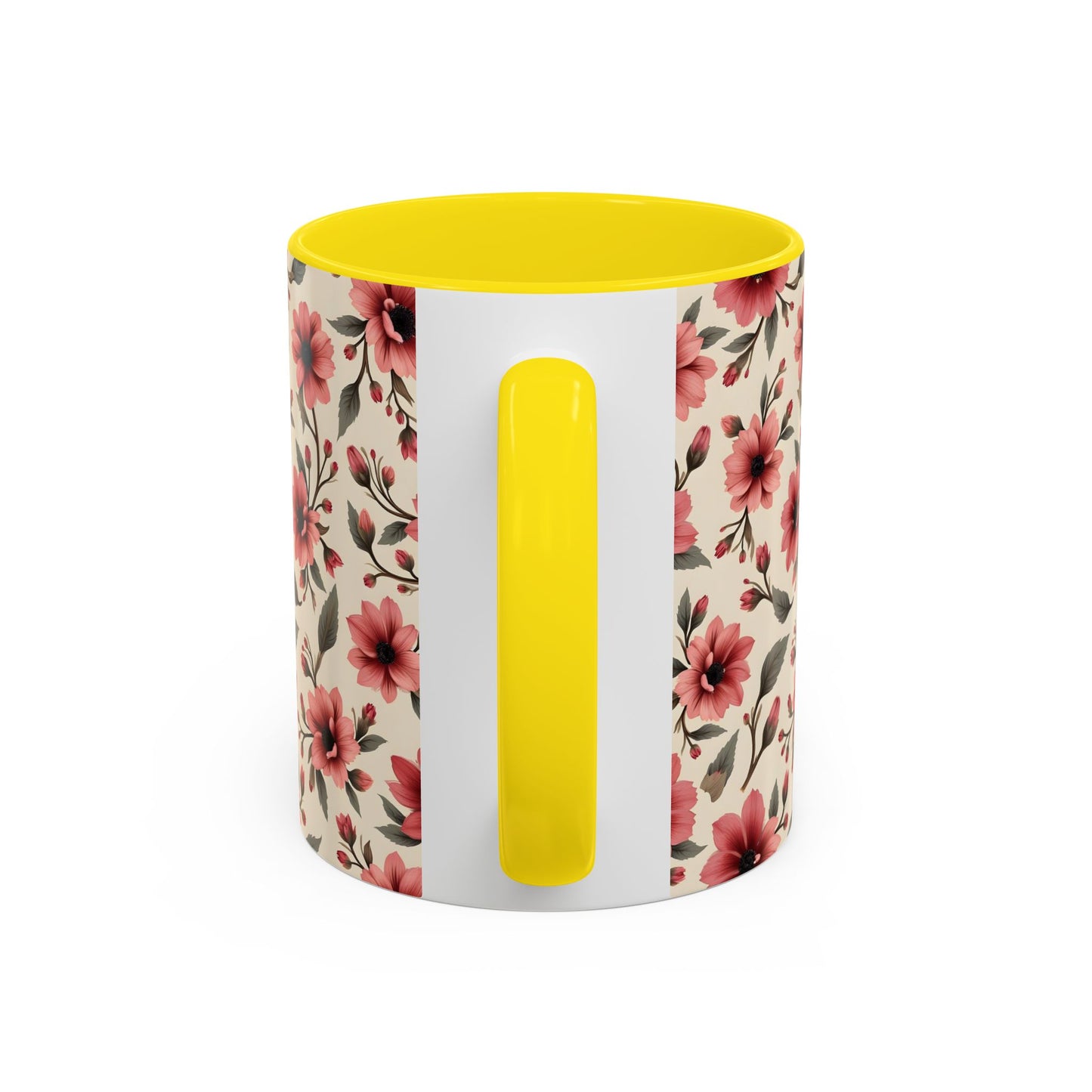 Floral Accent Coffee Mug, Cute Gift for Her, Coffee Lover's Mug, Mother's Day Gift, Housewarming Tea Mug