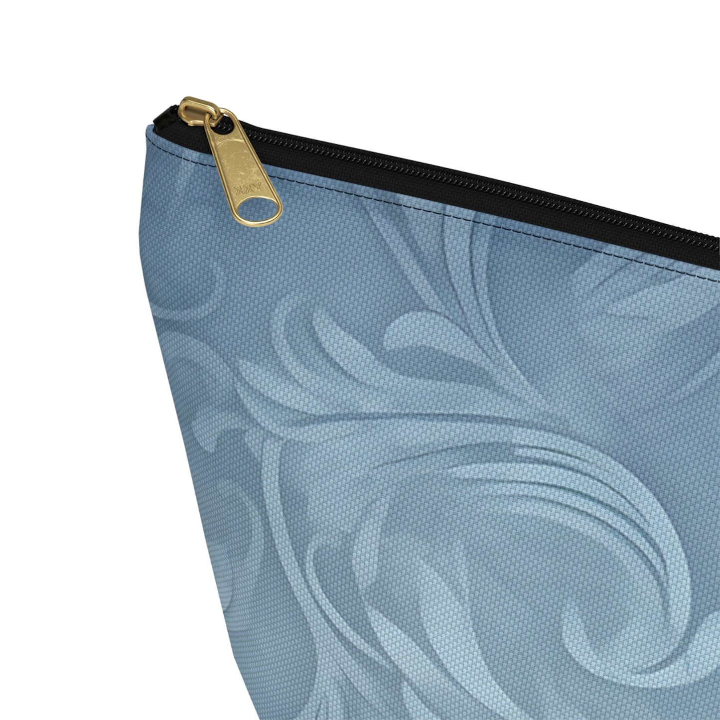 Blue Floral Swirl Accessory Pouch — T-Bottom Makeup & Travel Zip Bag