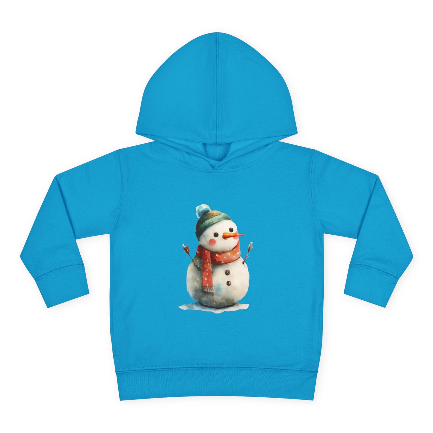 Cozy Snowman Toddler Pullover Fleece Hoodie - Winter Apparel, Cute Gift for Kids, Holiday Wear, Soft Hoodie for Toddlers, Christmas Outfit