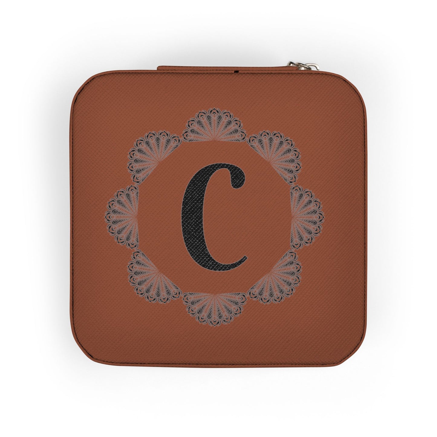 Personalized Monogram Jewelry Travel Case – Compact Rose Gold Organizer