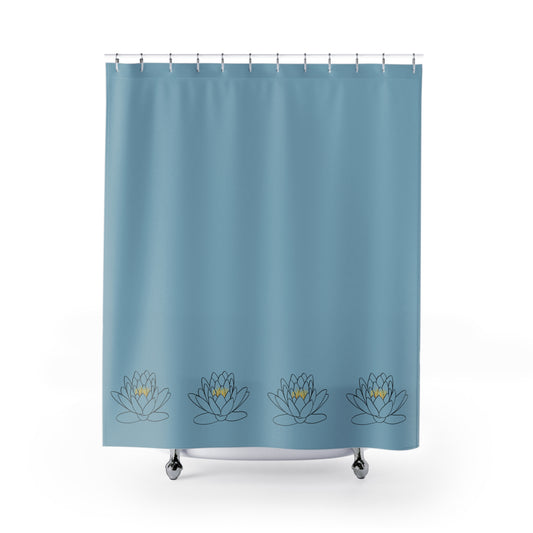 Tranquil Lotus Shower Curtain, Bathroom Decor, Floral Shower Curtain, Spa Vibe, Home Essentials, Gift for Nature Lovers